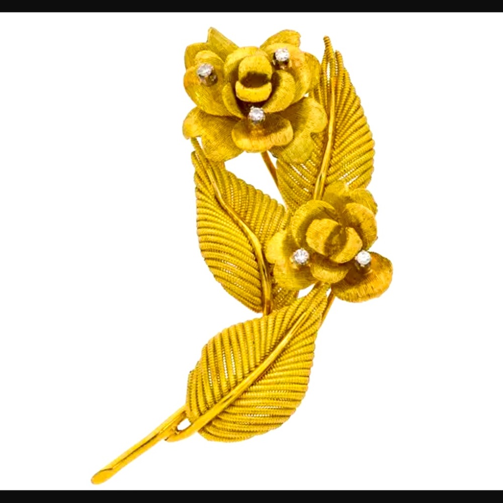 Cartier Diamond Gold Brooch